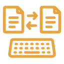 書類の転記とキーボードのアイコン