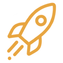 打ち上がるロケットのアイコン