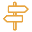 分かれ道の道しるべのアイコン