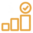 積み上がる成果のブロックのアイコン